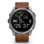 Смарт-годинник Garmin fenix 8 51mm,AMOLED,Sapphire, Bare Ti, Blk/Chsnt Lthr (010-02905-40)