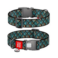 Нашийник для тварин WAUDOG Nylon з QR адресником "Луска" пластиковий фастекс L (282-0179)