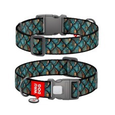 Нашийник для тварин WAUDOG Nylon з QR адресником "Луска" пластиковий фастекс L (282-0179)