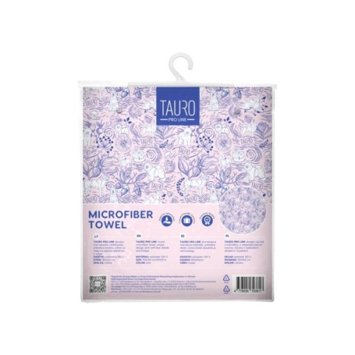 Рушник для тварин Tauro Pro Line з мікрофібри круглий рожевий з китицями 150х150 см (TPLRAN70381)