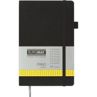 Книга записна Buromax Primo 125x195 мм 96 аркушів в клітинку обкладинка зі штучної шкіри Сіра (BM.291161-09)