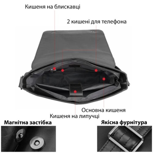 Сумка Vintage Чорна (20435)