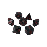 Набір кубиків для настільних ігор Games 7 Days Opaque 7 Dice Set - Black (w-red) (7 шт.) (g7dopaq08)