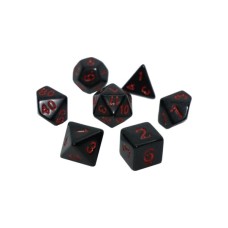 Набір кубиків для настільних ігор Games 7 Days Opaque 7 Dice Set - Black (w-red) (7 шт.) (g7dopaq08)