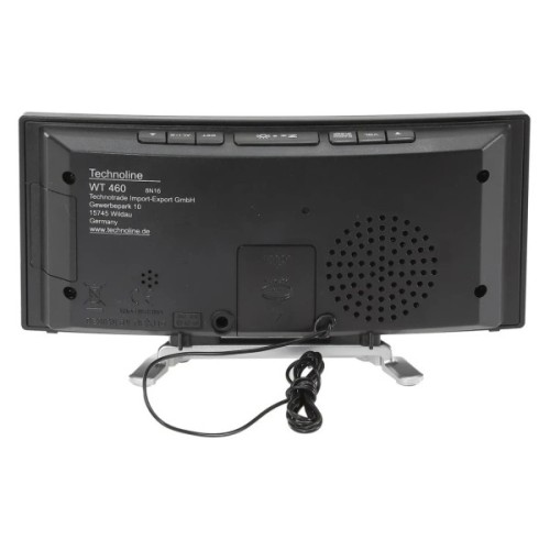 Настільний годинник Technoline WT460 Blue LED з радіо Black/Silver (DAS301824)