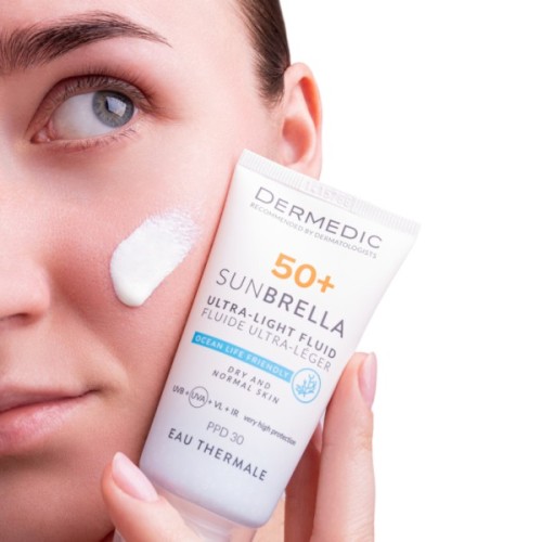Засіб від засмаги Dermedic Sunbrella Ультралегкий захисний флюїд SPF 50+ Для сухої та нормальної шкіри 40 мл (5901643177546)