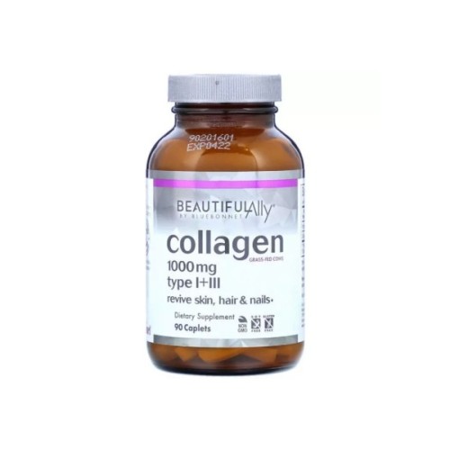 Вітамінно-мінеральний комплекс Bluebonnet Nutrition Колаген 1000 мг, Beautiful Ally, Collagen Type I + III, 90 капсул (BLB1516)