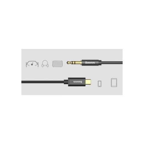 Кабель мультимедійний USB-C to 3.5mm M 1.2m black Baseus (CAM01-01)