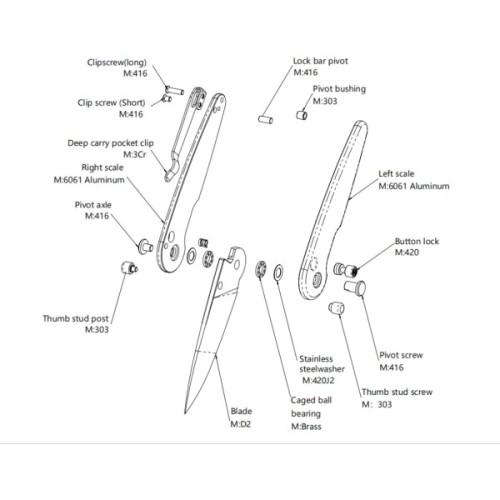 Ніж Hightron Birdidi, D2, алюміній, зелений, чорний клинок (HK06GRN)