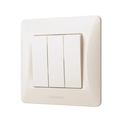 Вимикач Videx BINERA 3кл кремовий (VF-BNSW3-CR)