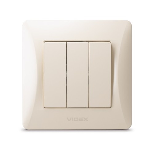 Вимикач Videx BINERA 3кл кремовий (VF-BNSW3-CR)