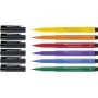 Лайнер Faber-Castell набір капілярних ручок пензликів PITT Artist Pens Brush, 6 кольорів (32105)