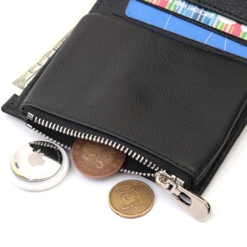 Гаманець ST Leather З натуральної шкіри Чорний (22703)