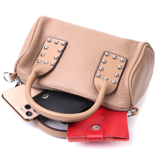 Сумка Vintage З натуральної шкіри Бежева (22368)