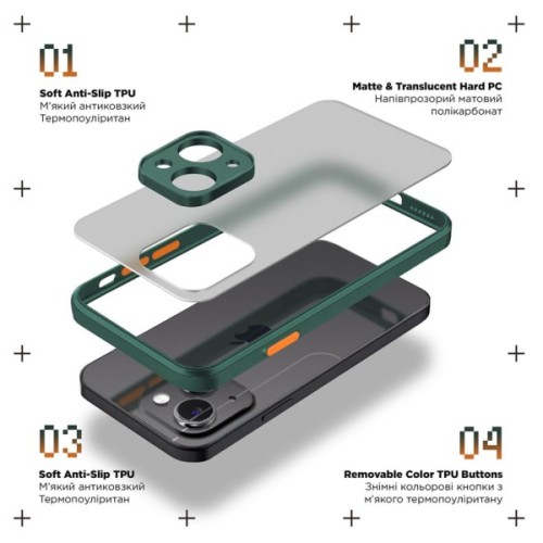Чохол до мобільного телефона Armorstandart Frosted Matte Tecno Spark Go 2024 (BG6) Dark Green (ARM73587)