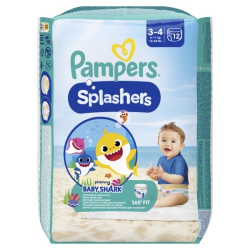 Підгузки Pampers для плавання Splashers Розмір 3-4 (6-11 кг) 12 шт (8001090698346)