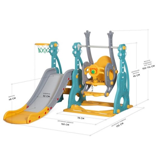 Ігровий майданчик Mealux Ariel (KD-B252 Yellow/Blue/Grey)