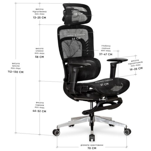 Офісне крісло Mealux M10 Air Massage (з масажним ефектом) Black (HF-M10 M/BB)