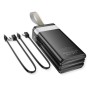 Батарея універсальна HOCO 30000mAh Plentiful 22.5W, built-in cables, LED, Black (DB58 / 715030)