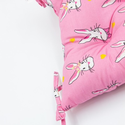 Подушка на стілець MirSon Бязь Принт 17-0528 Bunnies pink 50х50 см (2200006276852)