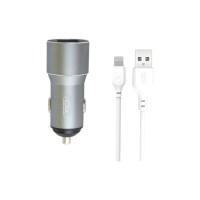 Зарядний пристрій XO 1xUSB + cable USB to Lightning TZ09 gray (6920680873517)