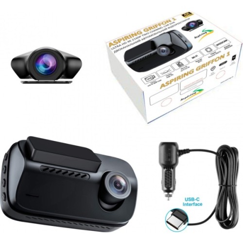 Відеореєстратор Aspiring Griffon 1 Dual 4K Speedcam Wi-Fi GPS (GR1-4KSDWG)