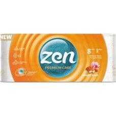 Туалетний папір Zen Premium Care Almond Touch 3 шари 8 рулонів (5944582100053)