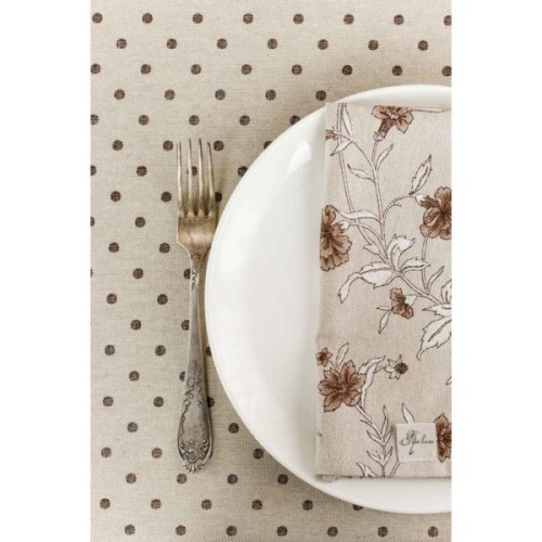 Скатертина Прованс Горох коричневий Господиня 220х136 см (4823093451131)