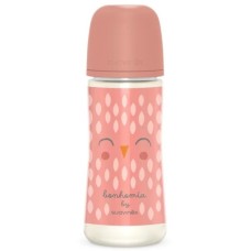 Пляшечка для годування Suavinex Bonhomia, повільний потік, 360 мл, рожева (307837)