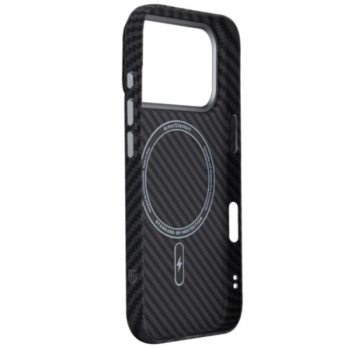 Чохол до мобільного телефона Armorstandart LikeCarbon2 MagCase Apple iPhone 17 Pro Carbon Black (ARM86258)