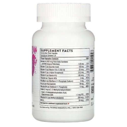 Мультивітамін Thorne Research Мультивітаміни для вагітних і годуючих жінок, Basic Pr (THR-01504)