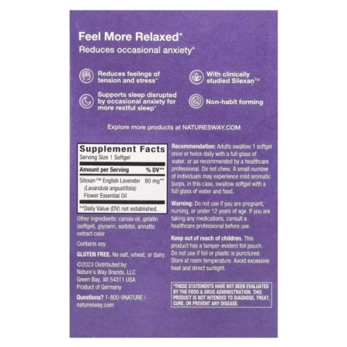 Вітамінно-мінеральний комплекс Nature's Way Лаванда для спокою та розслаблення, CalmAid, Clinically Studie (NWY-15819)