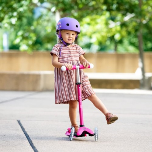 Шолом Micro M (52-56 см) фіолетовий з квітами (AC2138BX)