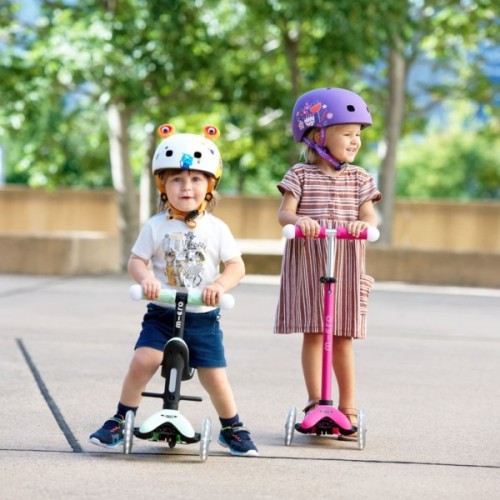 Шолом Micro M (52-56 см) фіолетовий з квітами (AC2138BX)