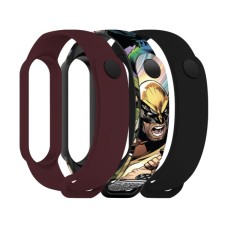 Ремінець до фітнес браслета Armorstandart комплект 3шт Xiaomi Mi Band 7/6/5 Wolverine comix (ARM77056)