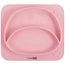 Тарілка дитяча FreeON Bear, силіконова, pink (39692)