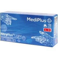Медичні рукавички MediPlus NitryPlus Light Нітрилові оглядові нестерильні неприпудрені Сині Розмір L 100 шт. (6932400703196)