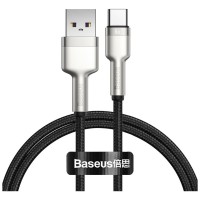 Дата кабель USB 2.0 AM to USB-C 1.0m Cafule Metal 66W black Baseus (CAKF000101)