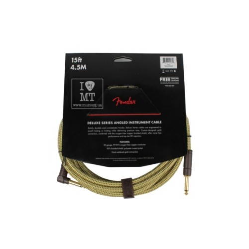 Інструментальний кабель Fender Cable Deluxe Series 15' Angled Tweed (228454)