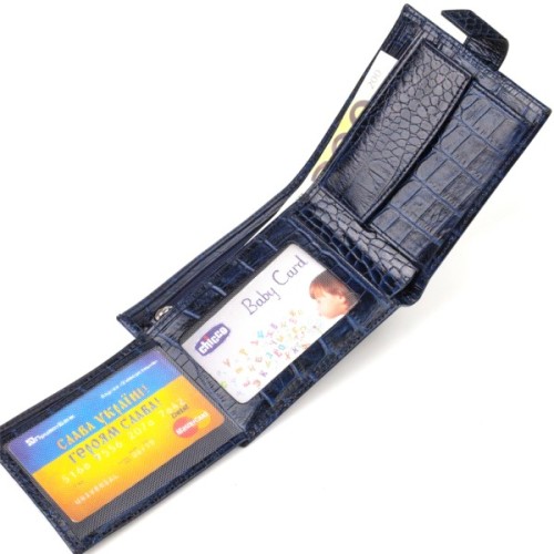 Гаманець Canpellini З натуральної шкіри Синій (21758)