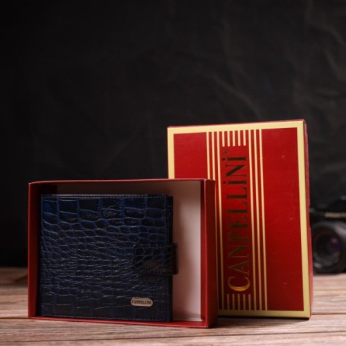 Гаманець Canpellini З натуральної шкіри Синій (21758)