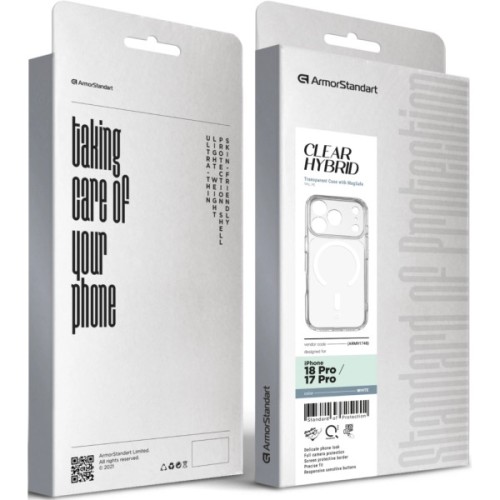 Чохол до мобільного телефона Armorstandart Clear Hybrid MagCase Apple iPhone 18 Pro / 17 Pro White (ARM91748)