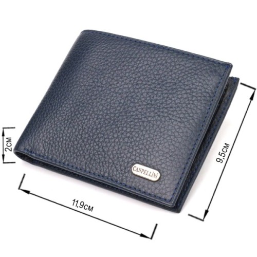 Портмоне Canpellini З натуральної шкіри Синє (21776)