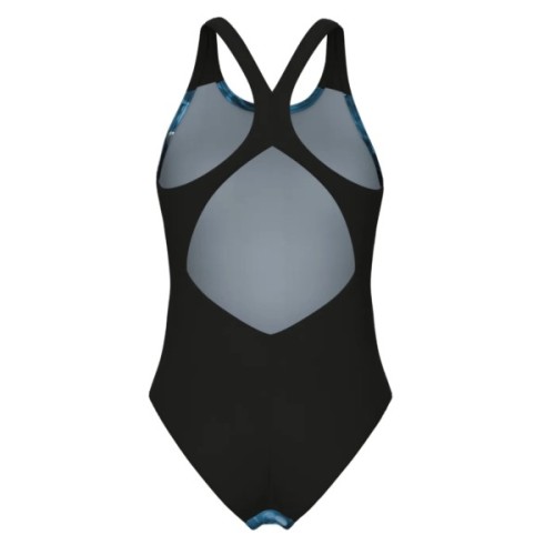 Купальник Arena Blue Flowers Swimsuit V Back 009027-850 синій, чорний 40 (3468337506447)