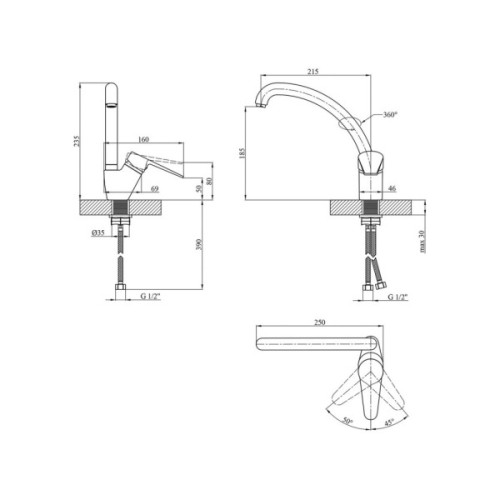 Змішувач Kroner Elbe-C032 (CV016436)