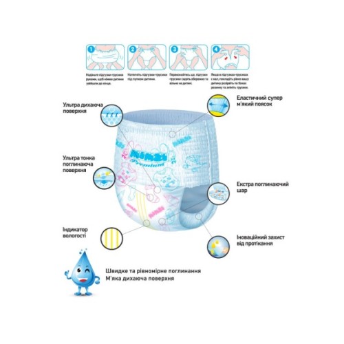Підгузки Mimzi XXL 15+ кг 34 шт. х 3 пачки (MPXXL3) (4820209800160)