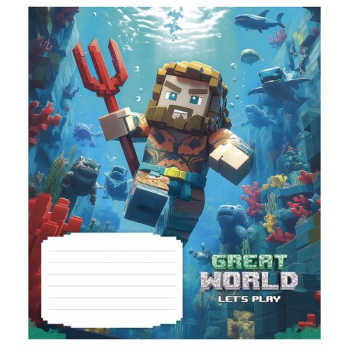 Зошит Школярик Great world 12 аркушів клітинка (012-3533K)