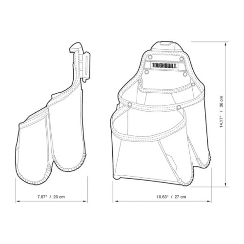 Сумка для інструмента ToughBuilt паясна з підставкою, для витратних матеріалів (TB-CT-03)