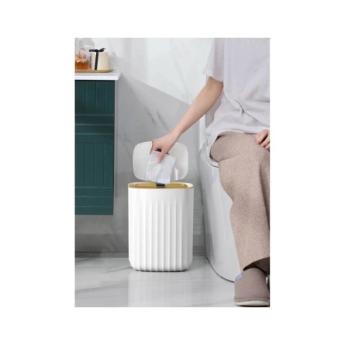 Контейнер для сміття JAH Nordic Сенсорний Білий із сірим 12 л (20258)