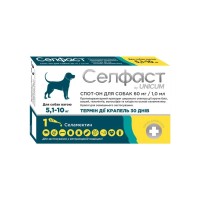 Краплі для тварин Селфаст від бліх, кліщів і гельмінтів для собак 5.1-10 кг (4820275971487)